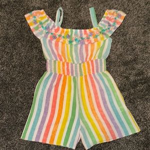 Girls Jumper/Romper Size 12 Striped Sunshine Colors